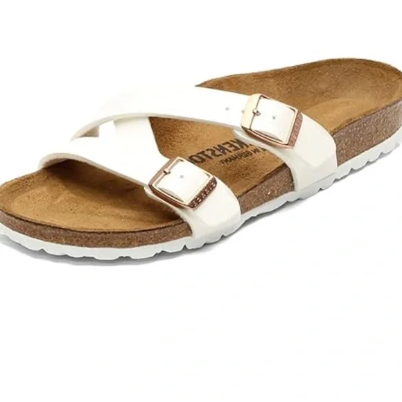 Birkenstock Sandals π€ Yao Slide Birko Floor Sandals White Sz 39 8 New - Picture 9 of 15